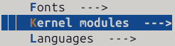 menuconfig: Kernel Modules